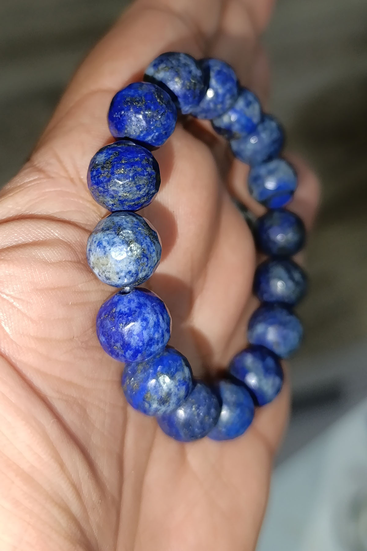 Lapis Taşı 12 mm Faset Kesim Doğaltaş Bileklik