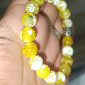 Sarı Akik 10 mm Faset Kesim Doğaltaş Bileklik