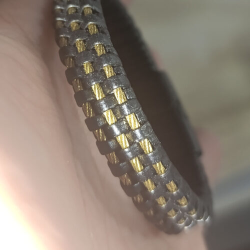 Deri Siyah Rose Çelik Örme Bileklik