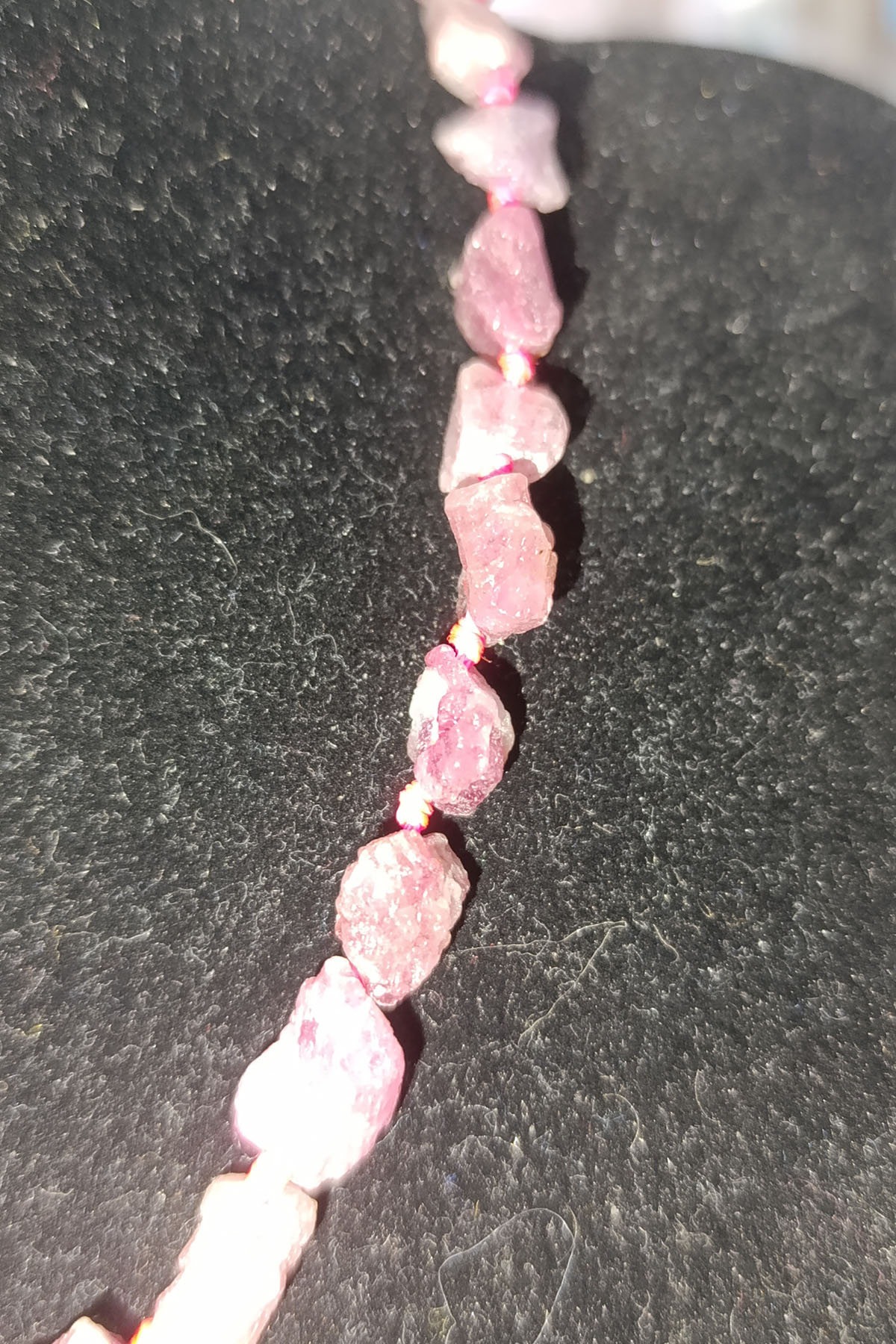 Pembe Turmalin Ham İşlenmemiş Natural Doğaltaş Kolye - Görsel 2