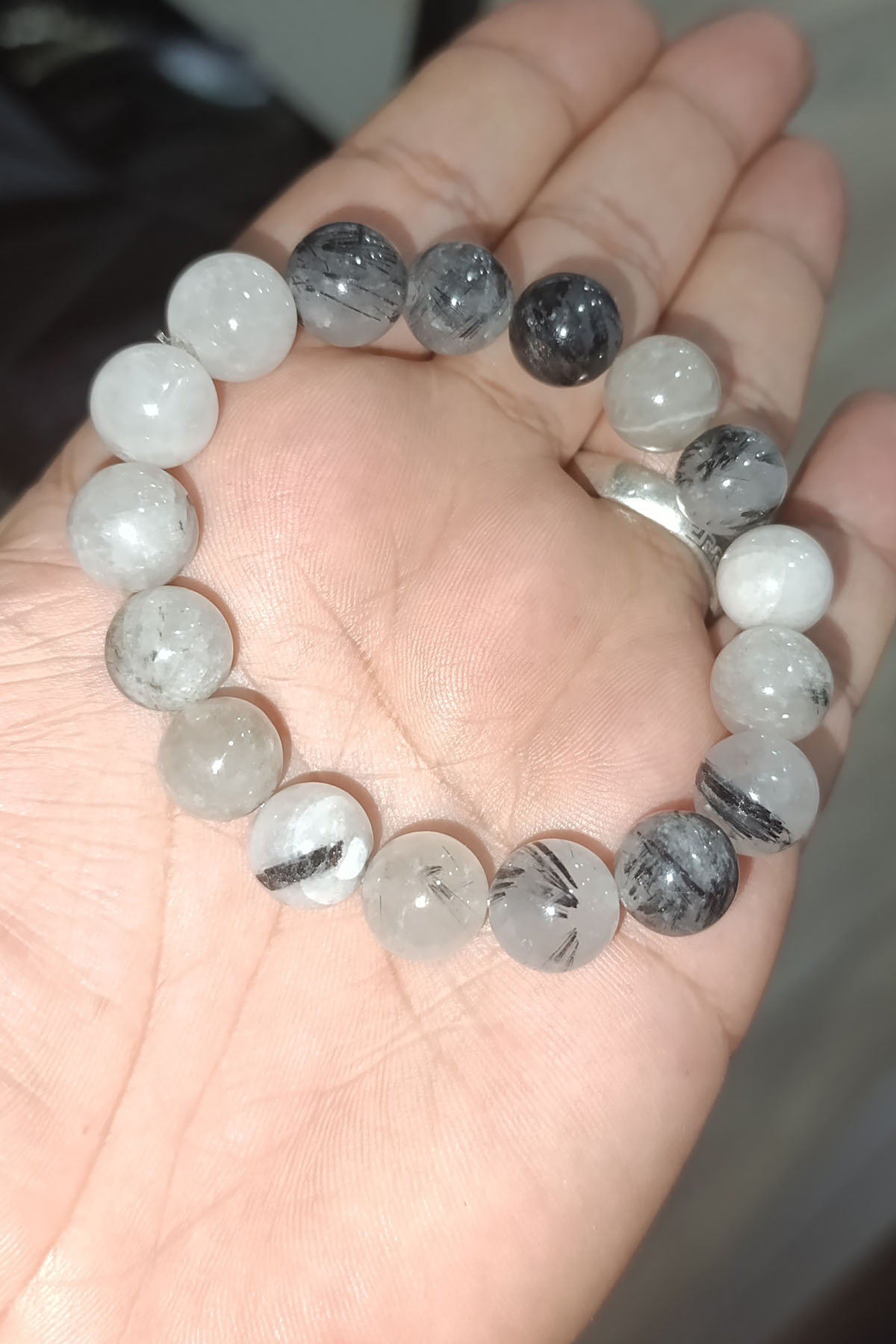 Rutilli Kuvars 12 mm Natural Doğaltaş Bileklik - Görsel 2