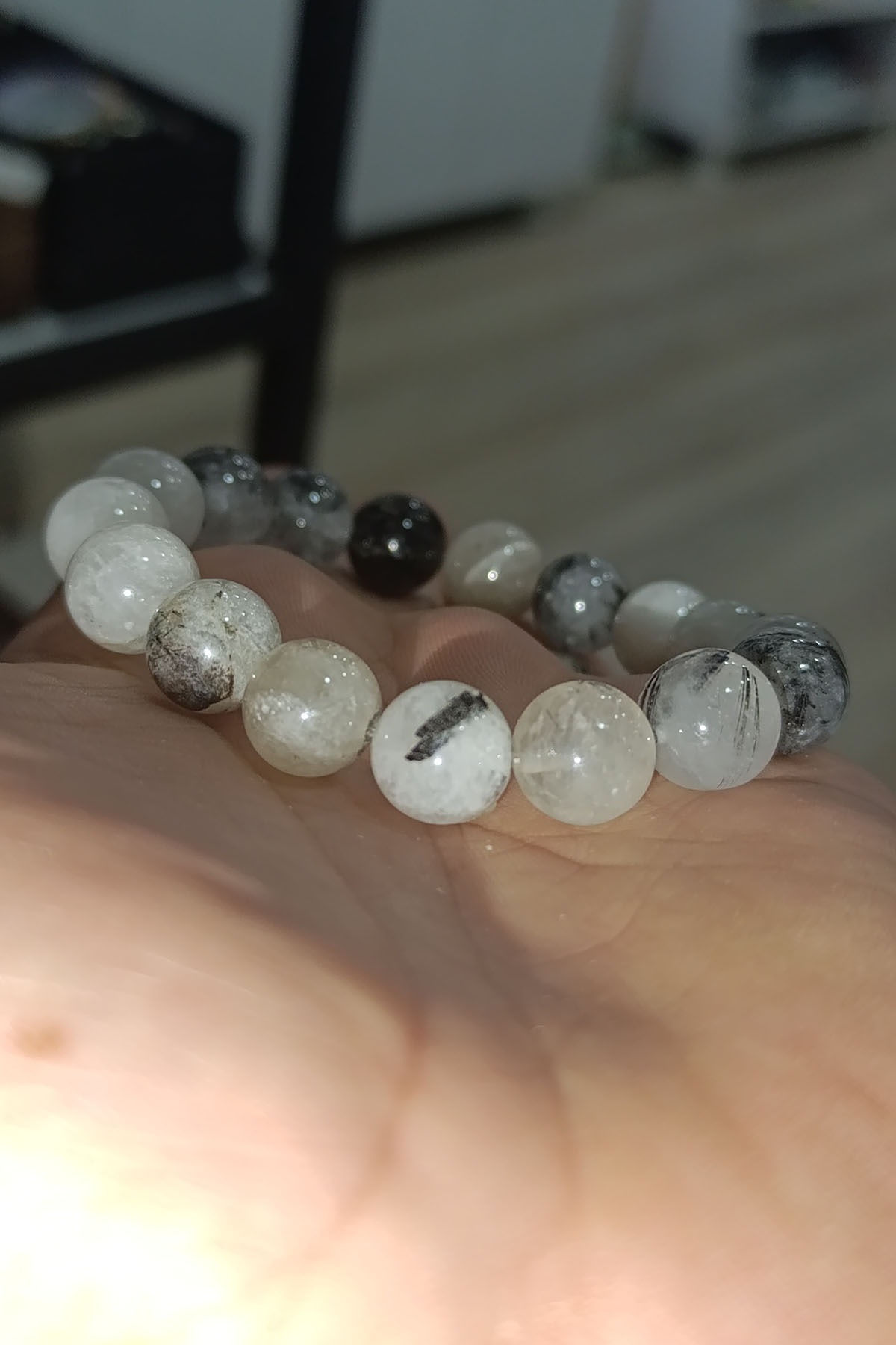 Rutilli Kuvars 12 mm Natural Doğaltaş Bileklik - Görsel 3