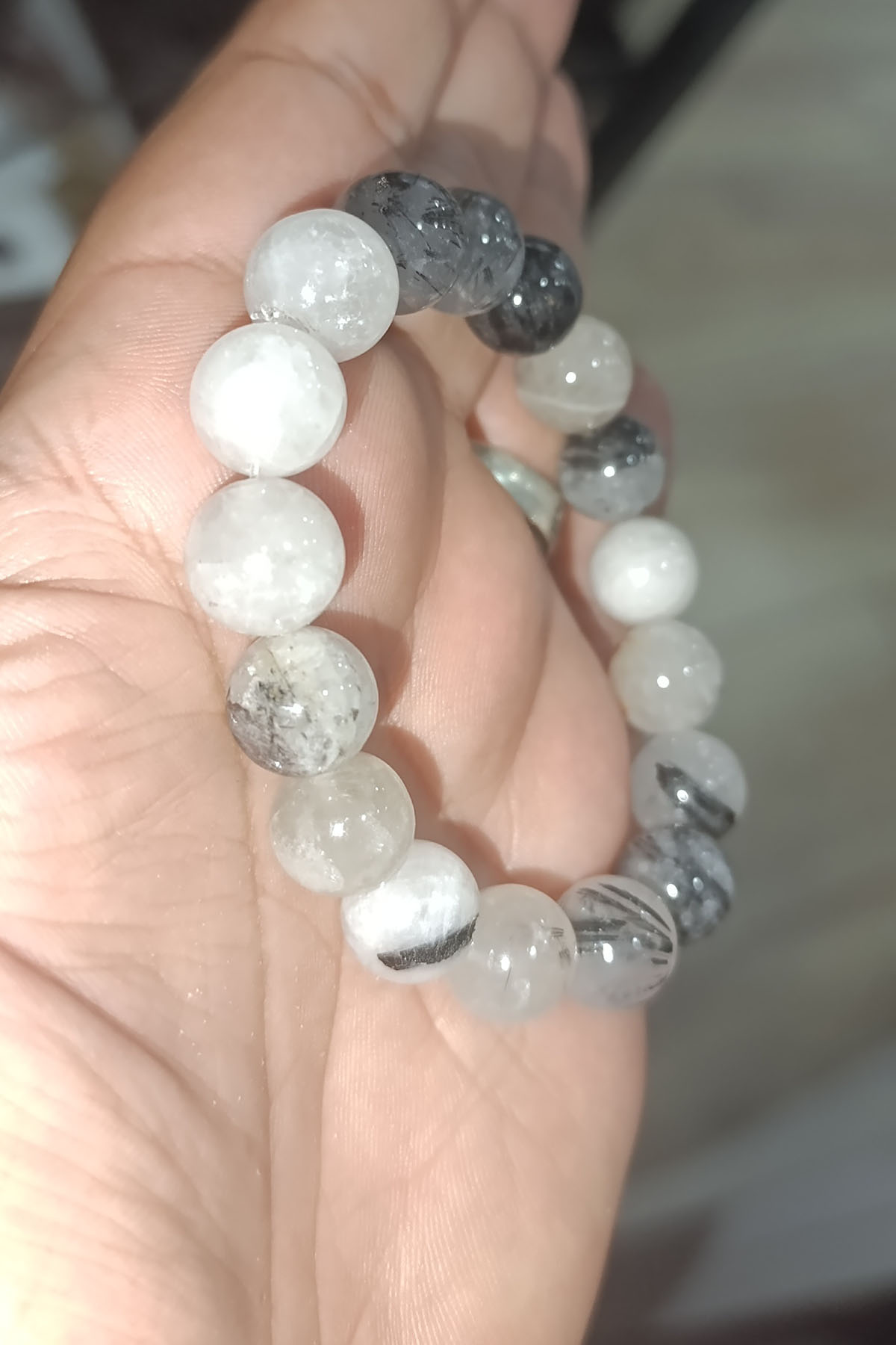 Rutilli Kuvars 12 mm Natural Doğaltaş Bileklik