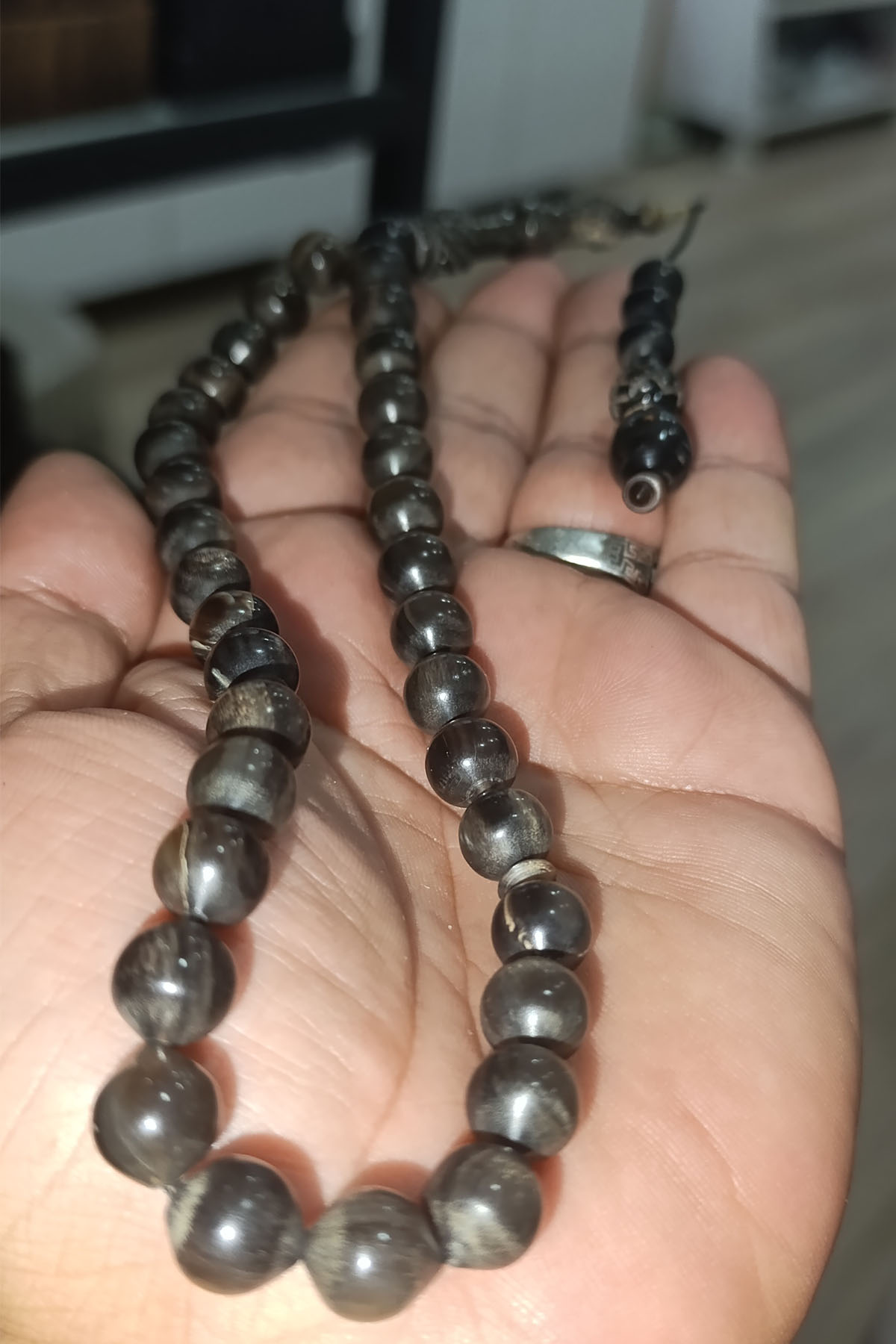 Bufalo Boynuzu 10 mm işlemeli İmameli Tesbih