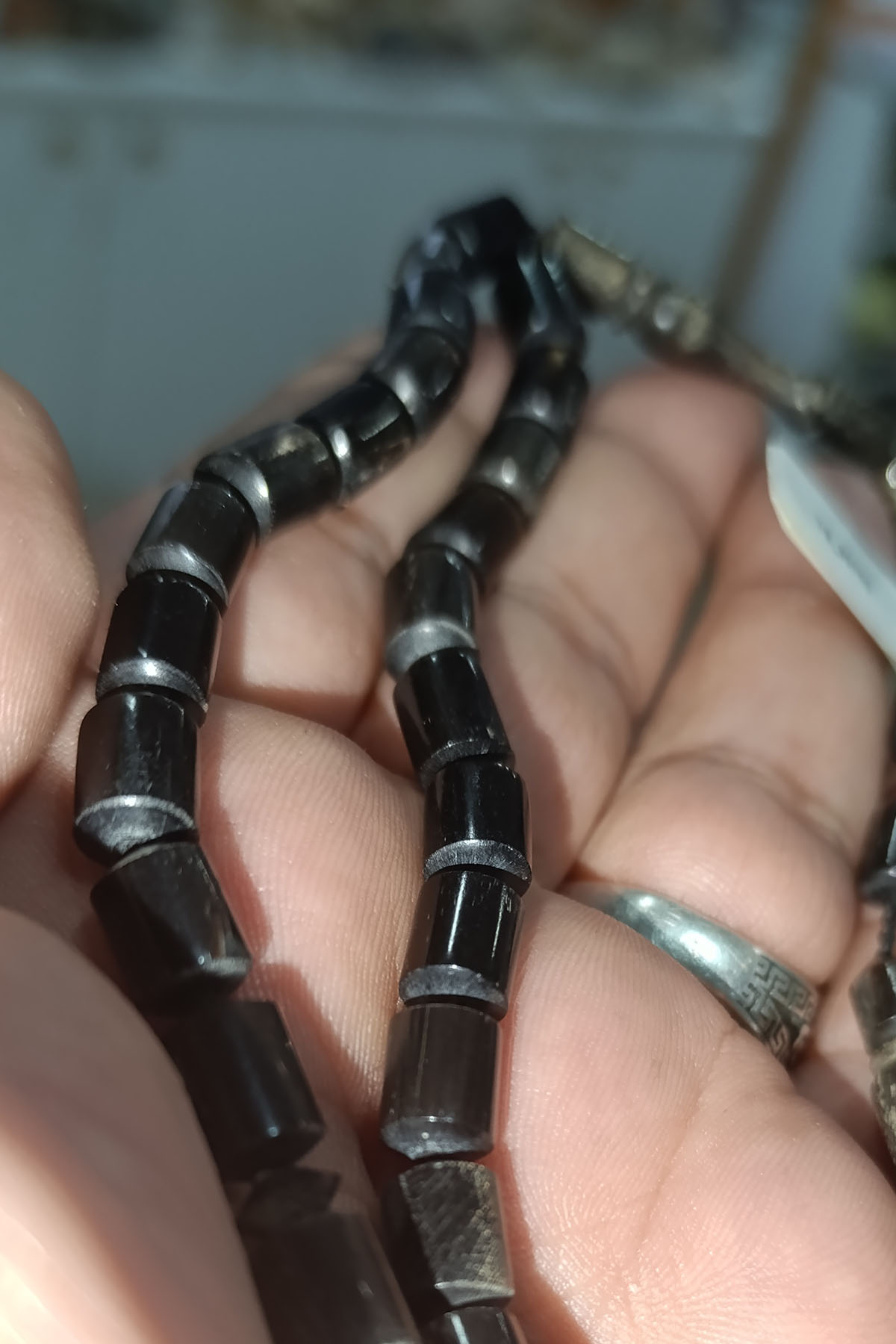 Bufalo Boynuzu 7,5 x 9,5 mm Kapsül Kesim Boynuz Tesbih - Görsel 2