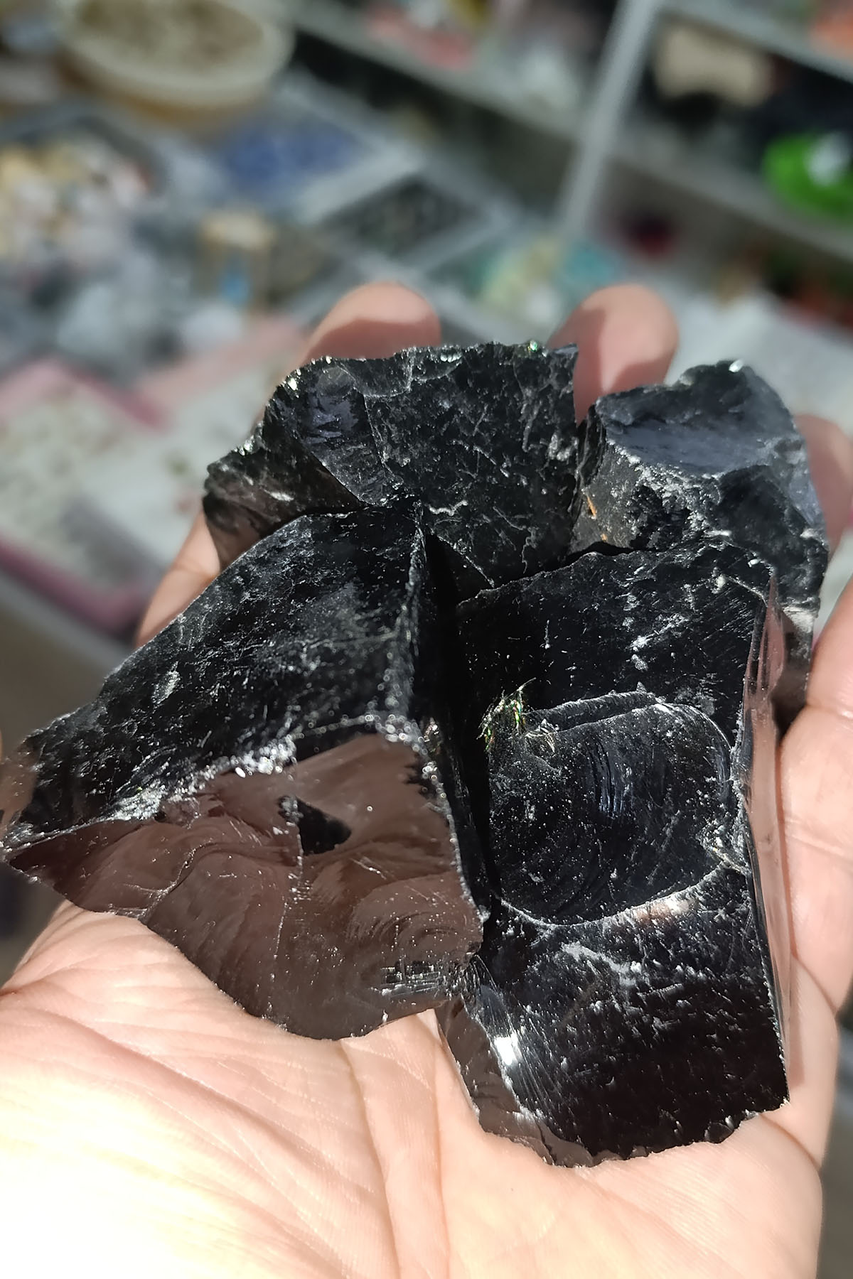 Obsidyen Taşı Ham İşlenmemiş Doğaltaş Kütle 1 Adet - Görsel 3