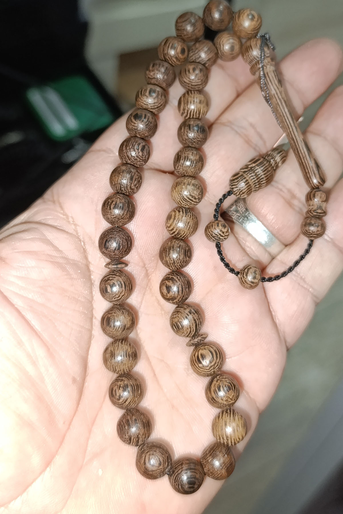 Venge Ağacı 10 mm Natural Ağaç Tesbih - Görsel 3