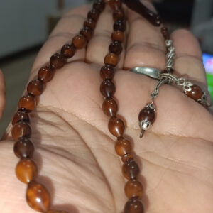 Kuka 6x 9 mm Gümüş İmameli Ağaç Tesbih