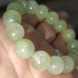 Prehnite Taşı 12  mm Matural Doğaltaş Bileklik