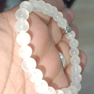 Selenit Taşı 8 mm Natural Doğaltaş Bileklik