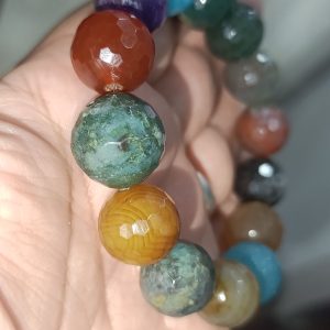 Karışık Taşlı 16 mm Faset Kesim Bileklik