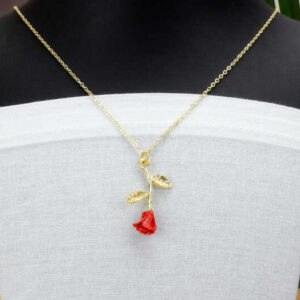 Gül Tasarım Gold Renk Kolye