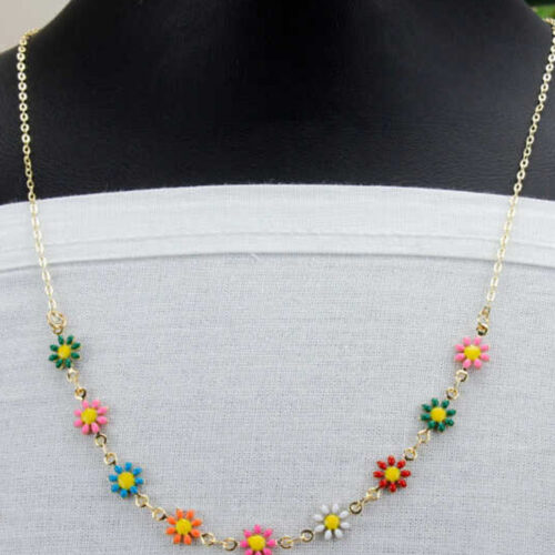 Papatya Kolye Model Gold Renk Kolye