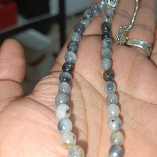 Akik Taşı 8 mm Faset Kesim Yeşil Beyaz Doğaltaş Tesbih