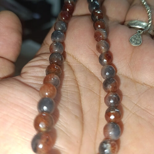 Kahve Gri Akik Taşı 8 mm Natural Doğaltaş Tesbih