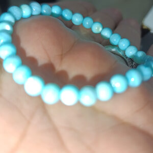 Mavi Sedef Taşı 6 mm Natural Doğaltaş Bileklik