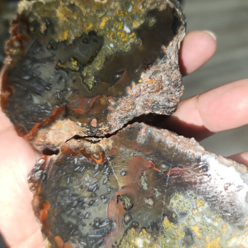 Agat Taşı Çift Ham Natural Doğaltaş Kütle 621 Gr