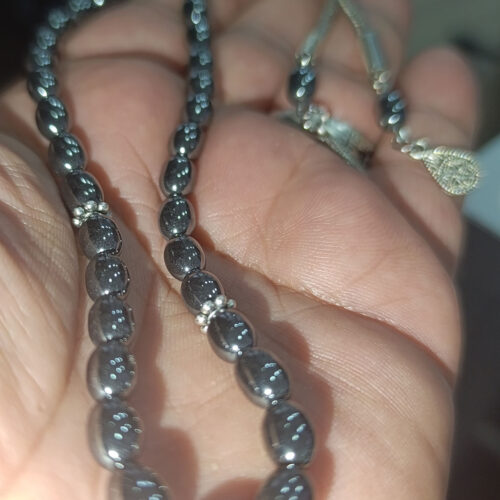 Hematit Taşı Arpa Kesim 6*9 mm Doğaltaş Tesbih