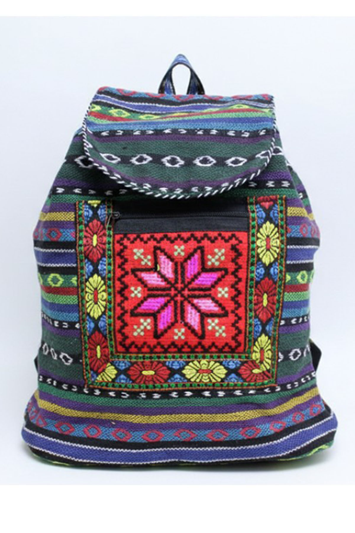 Otantik Kilim Desenli Sırt Çantası 37 x 35 cm