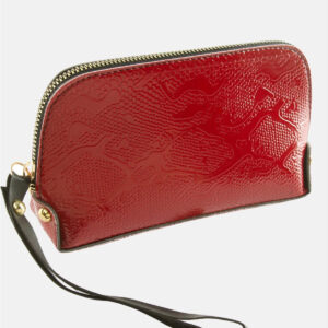 Dikdörtgen Suni Deri Kırmızı Renk Cüzdan