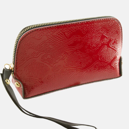 Dikdörtgen Suni Deri Kırmızı Renk Cüzdan