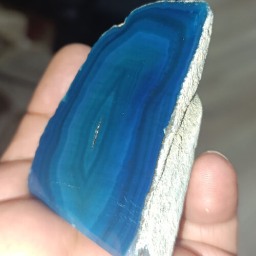 Akik Taşı Mavi Ham Dilim Doğaltaş Kütle 1 Adet