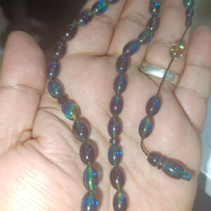 Sıkma Kehribar Ebruli Renk Tesbih 7*11 mm