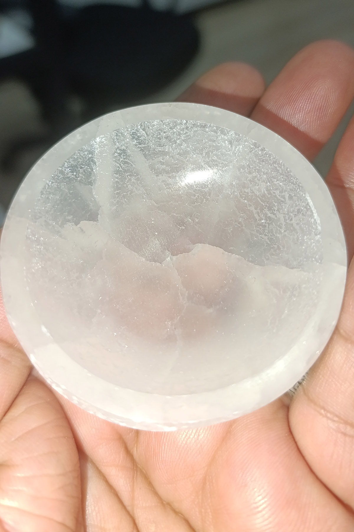 Selenit Taşı Kase 6 cm – Doğal Arındırıcı Kase - Görsel 2