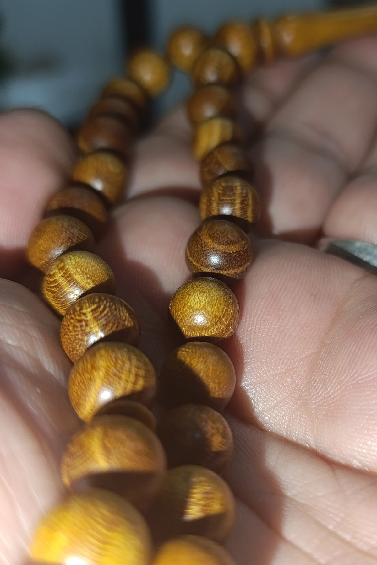 Dut Ağacı 10 mm Küre Kesim Doğal Ağaç Tesbih - Görsel 3
