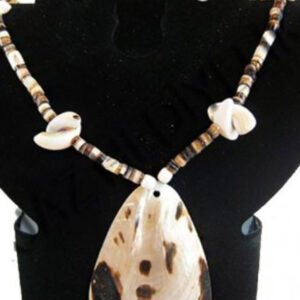 Kahverengi Oval Sedef Kabuk Kolye