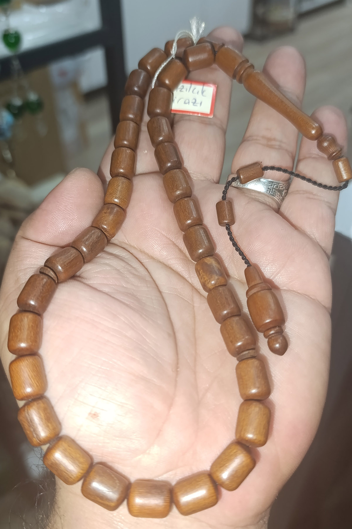 Kızılcık Ağacı 12 x 8 mm Kapsül Kesim Ağaç Tesbih - Görsel 2