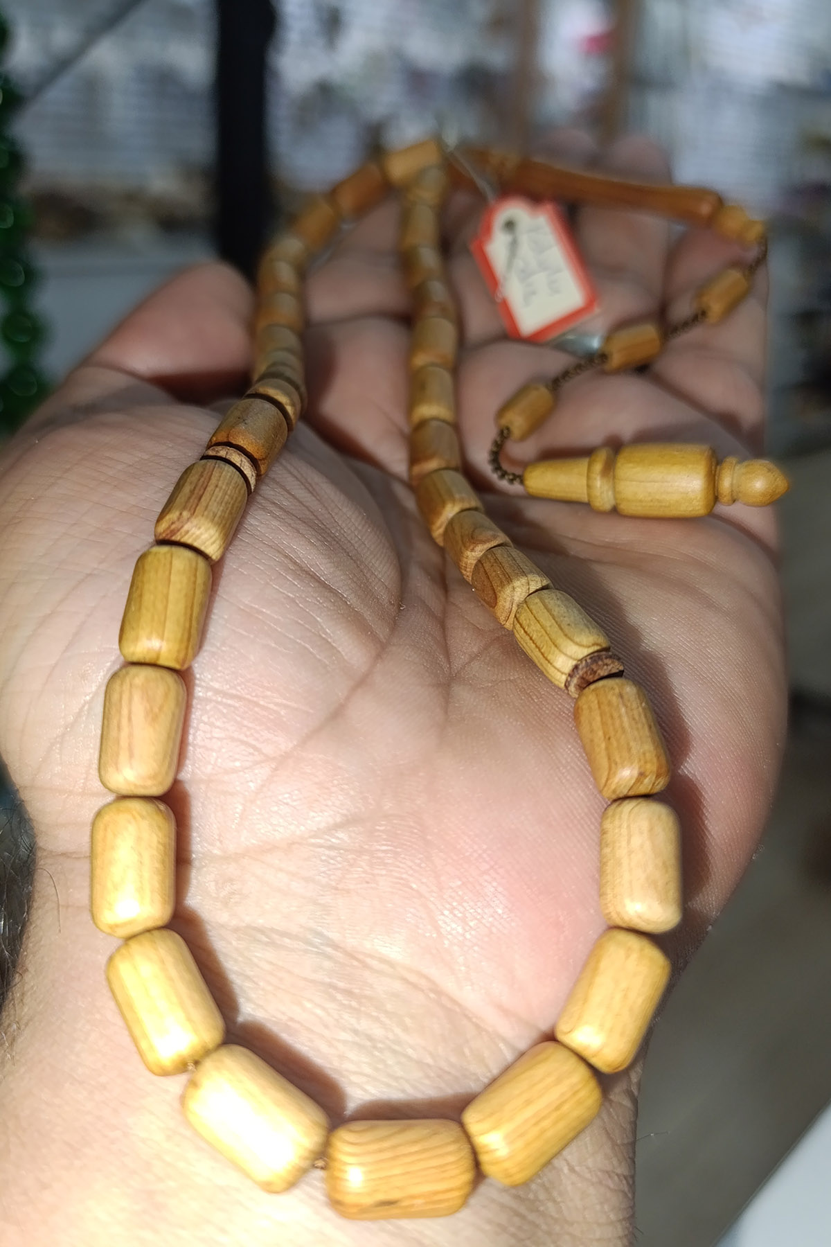 Kokulu Ardıç Ağacı 10 x 7 mm Kapsül Kesim Ağaç Tesbih - Görsel 2