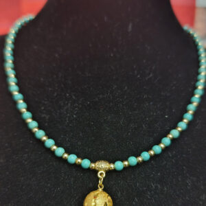 Turkuaz Taşı 4 mm Uçlu Doğaltaş Kolye