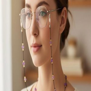 Ametist Taşı Gözlük ipi / Doğaltaş Gözlük ipi 1 Adet
