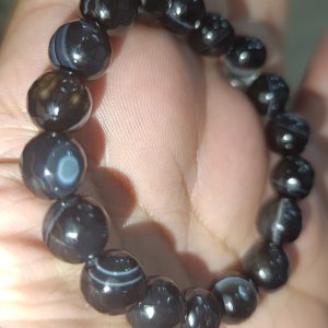 Siyah Akik Taşı 10 mm Faset Kesim Doğaltaş Bileklik
