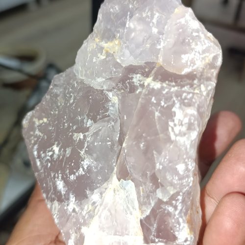 Pembe Kuvars Taşı İşlenmemiş Ham Doğaltaş Kütle 869 Gr