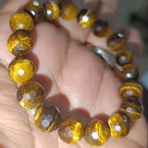 Kaplangözü Taşı 10 mm Faset Kesim Doğaltaş Bileklik