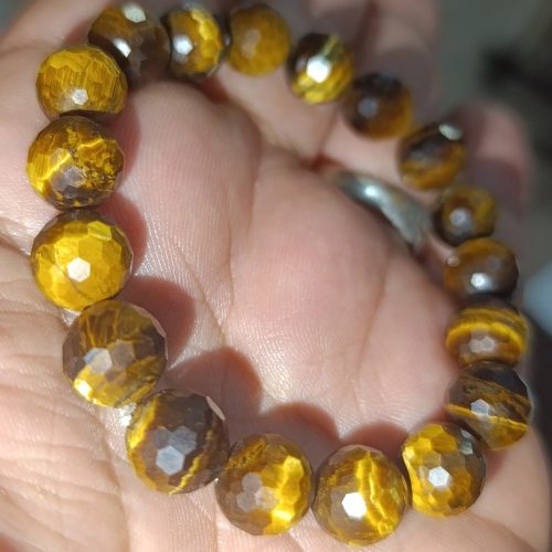 Kaplangözü Taşı 10 mm Faset Kesim Doğaltaş Bileklik