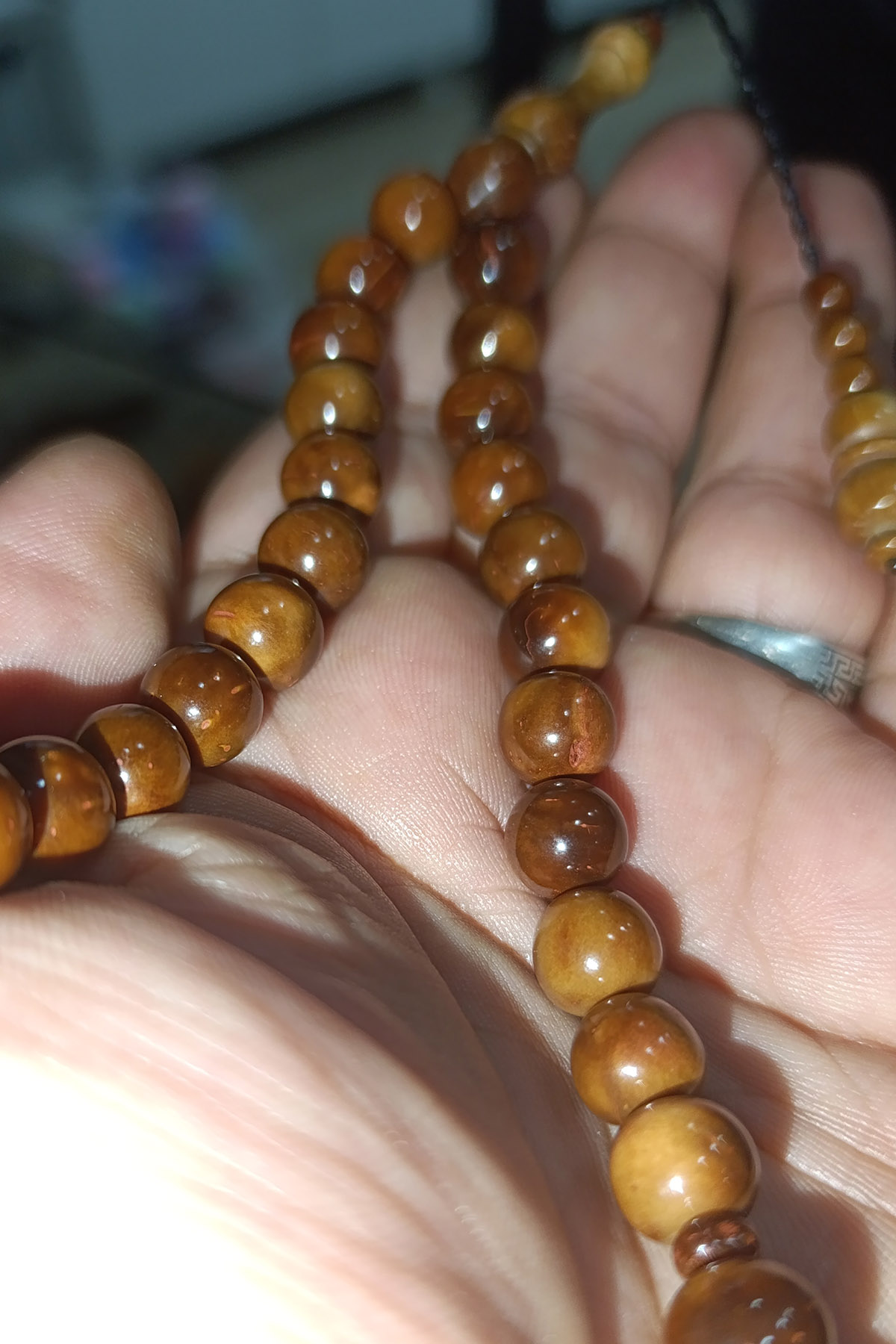 Kuka Ağacı 10 mm Natural Doğal Ağaç Tesbih - Görsel 2