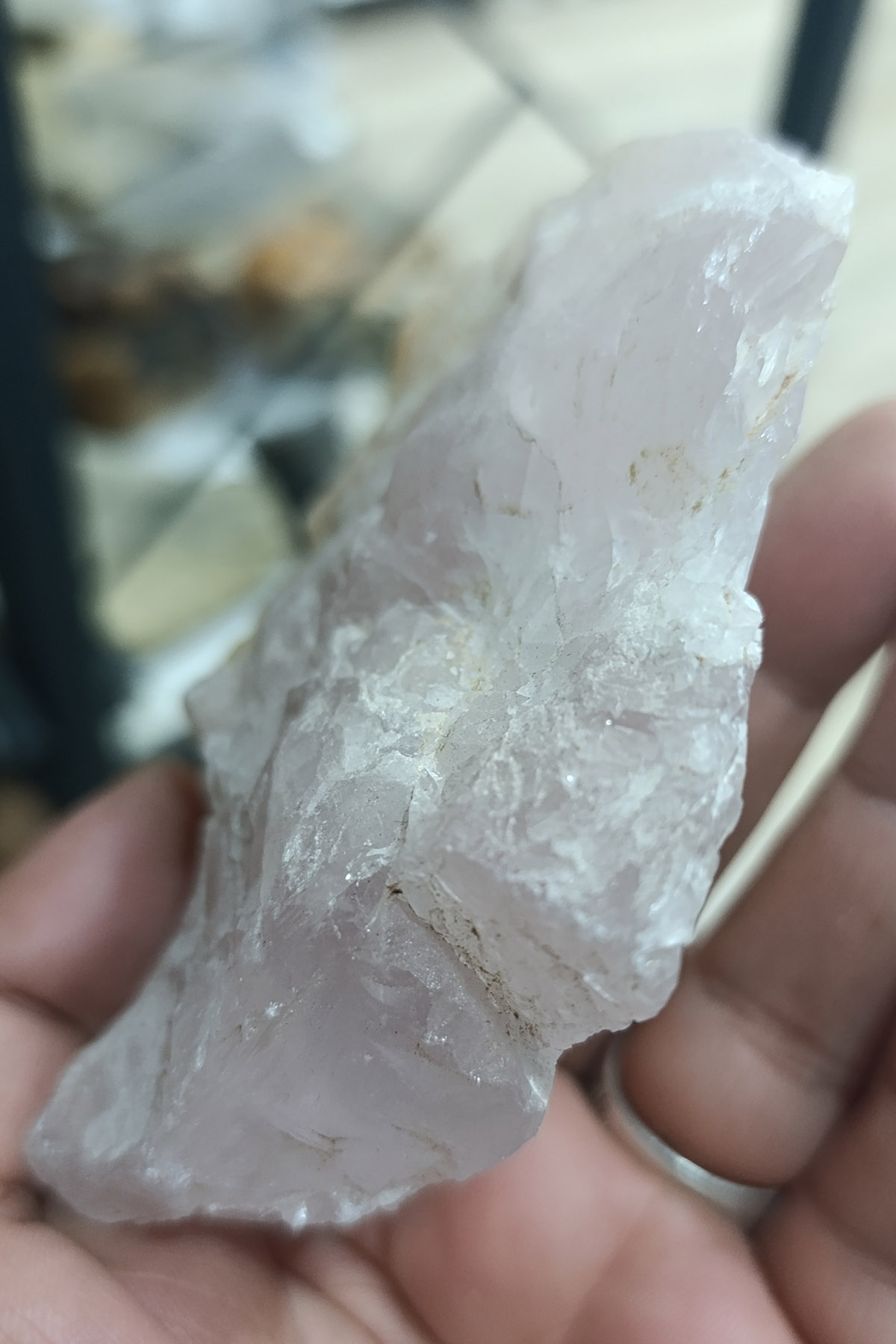 Pembe Kuvars Taşı Ham İşlenmemiş Dekoratif Kütle 301 Gr - Görsel 2