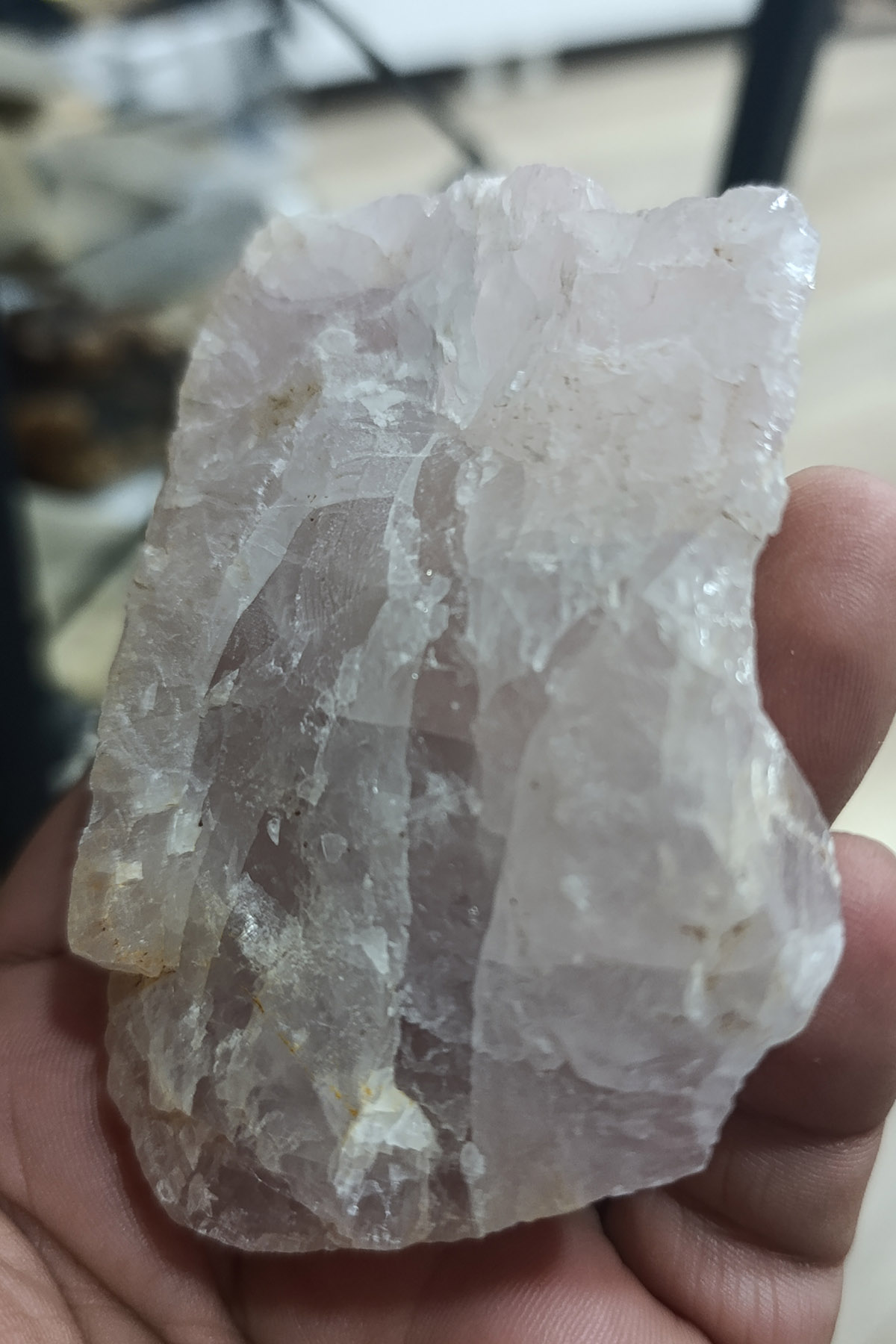 Pembe Kuvars Taşı Ham İşlenmemiş Dekoratif Kütle 301 Gr - Görsel 3