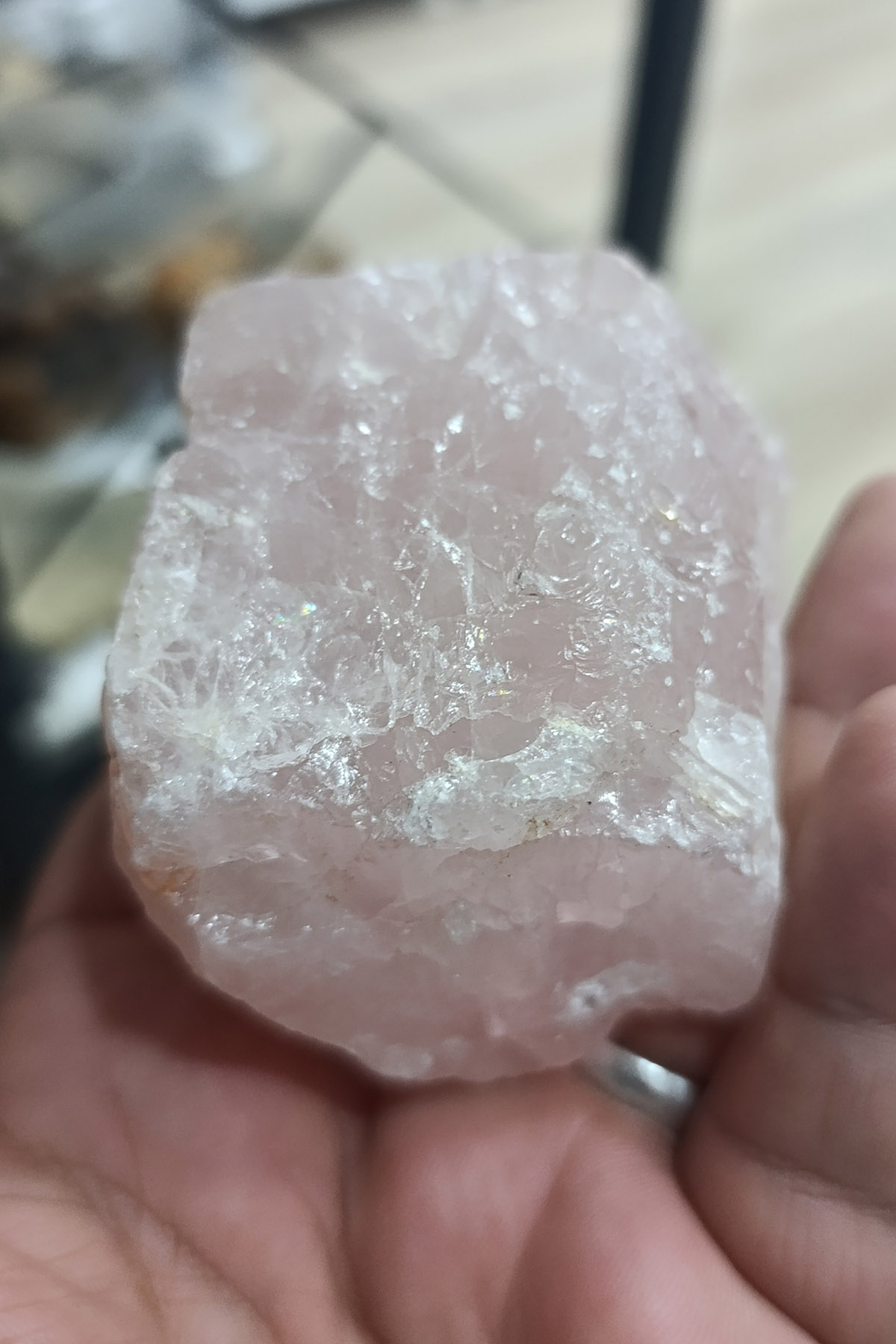 Pembe Kuvars Taşı Ham İşlenmemiş Dekoratif Kütle 312 Gr - Görsel 3