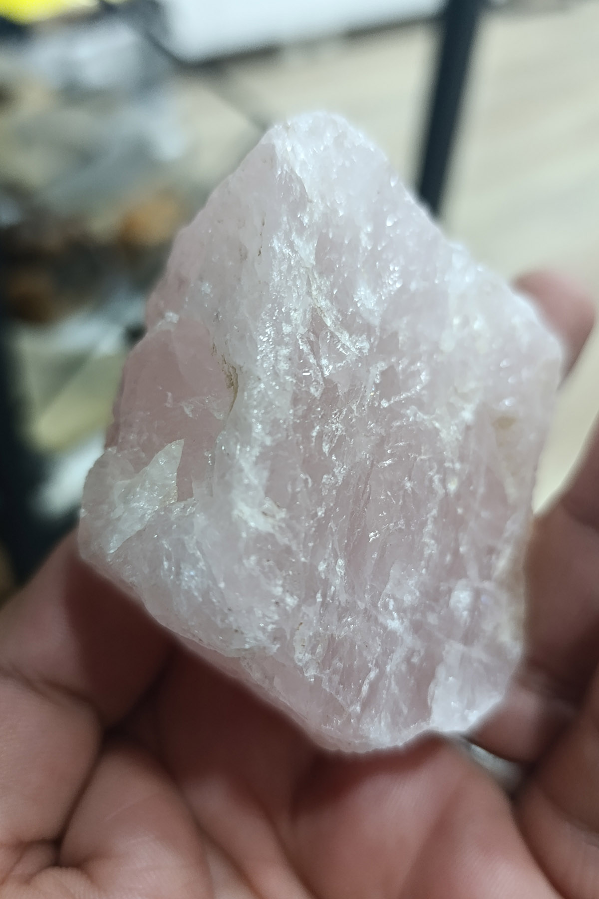 Pembe Kuvars Taşı Ham İşlenmemiş Dekoratif Kütle 312 Gr - Görsel 2