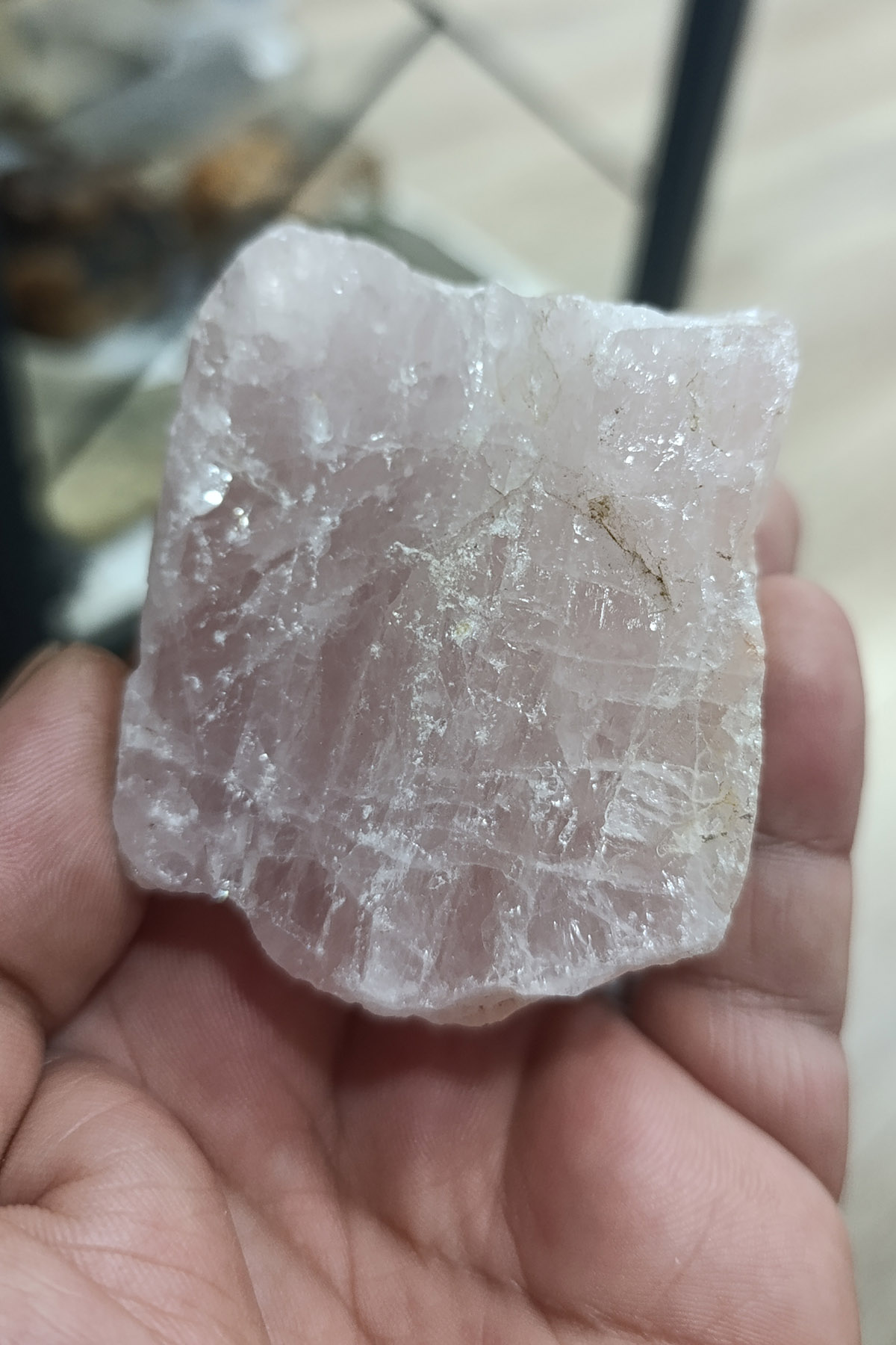 Pembe Kuvars Taşı Ham İşlenmemiş Dekoratif Kütle 312 Gr