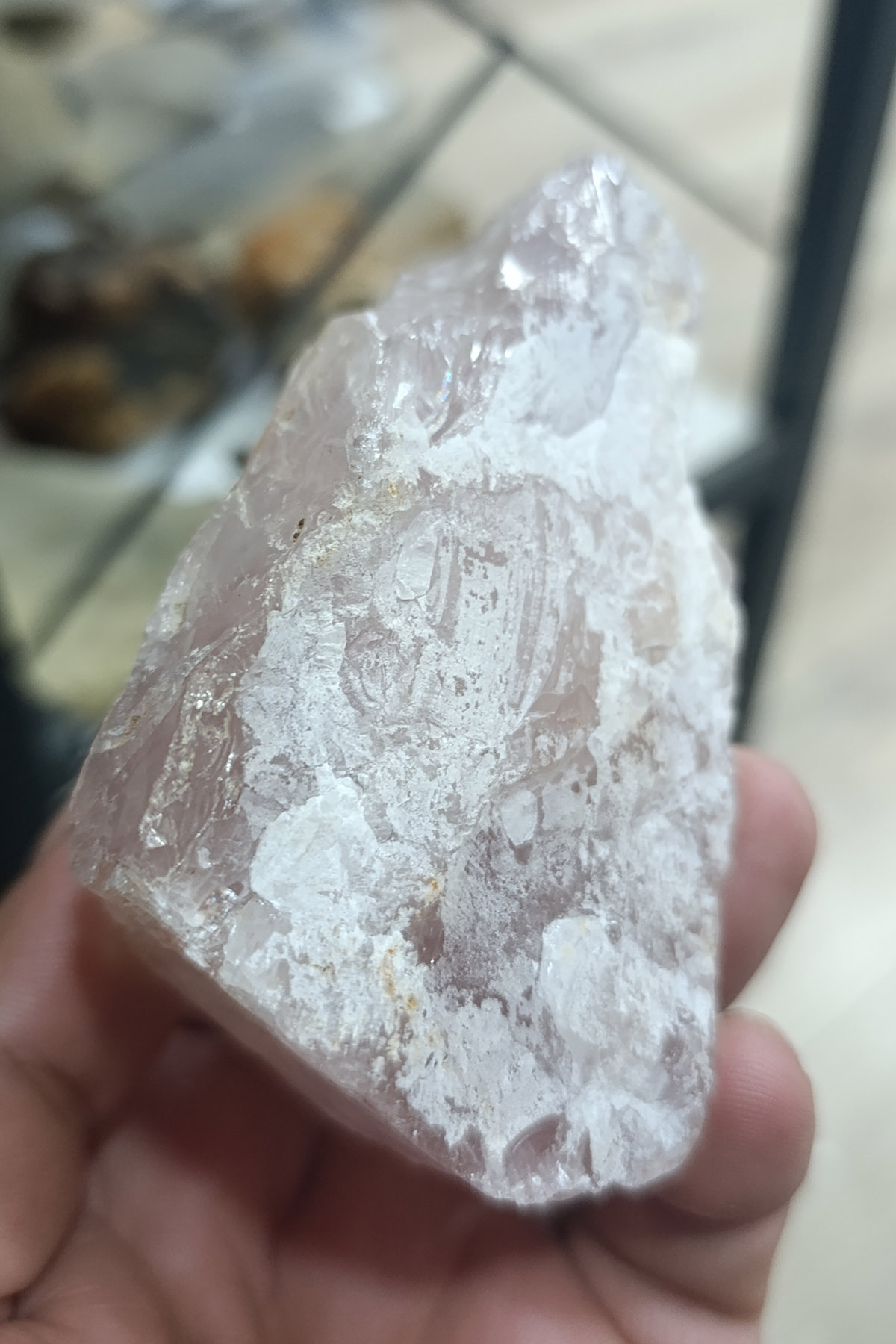 Pembe Kuvars Taşı Ham İşlenmemiş Dekoratif Kütle 440 Gr