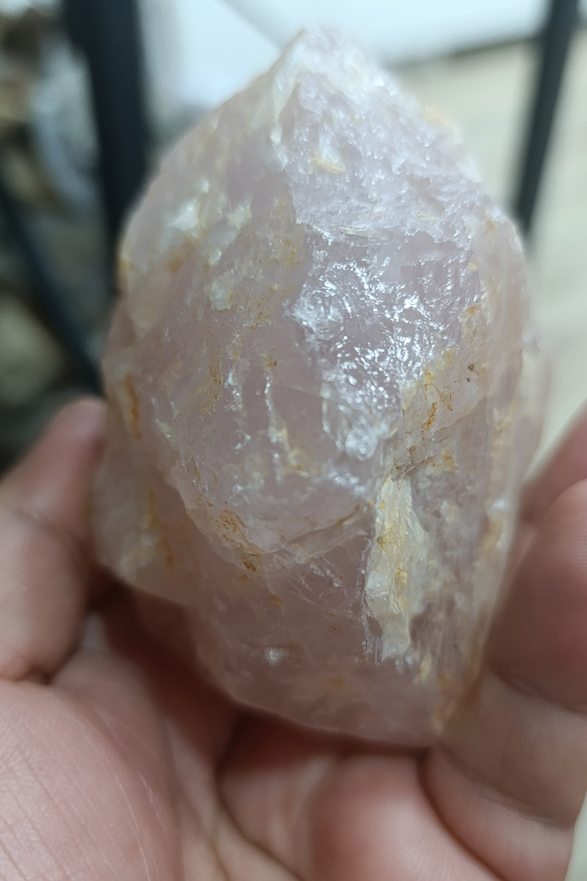 Pembe Kuvars Taşı Ham İşlenmemiş Doğaltaş Kütle 473 Gr