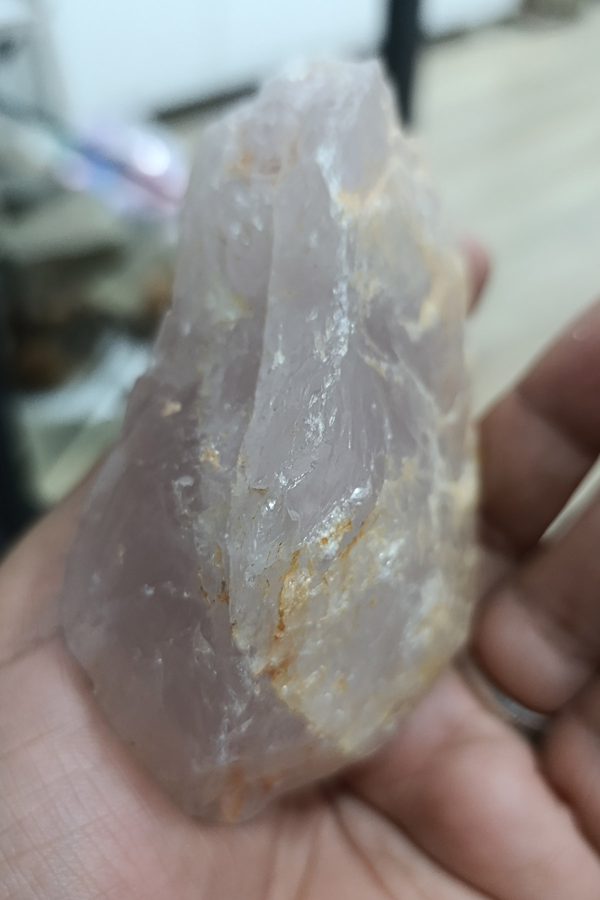 Pembe Kuvars Taşı Ham İşlenmemiş Doğaltaş Kütle 424 Gr - Görsel 2