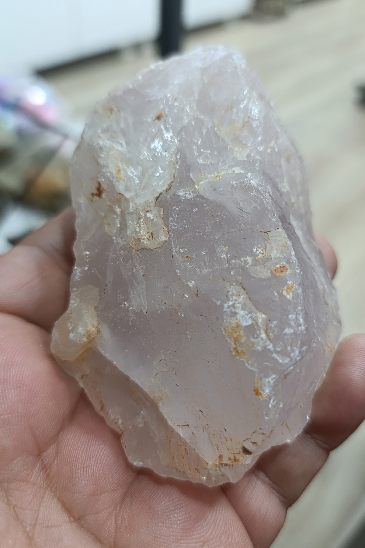 Pembe Kuvars Taşı Ham İşlenmemiş Doğaltaş Kütle 424 Gr - Görsel 3