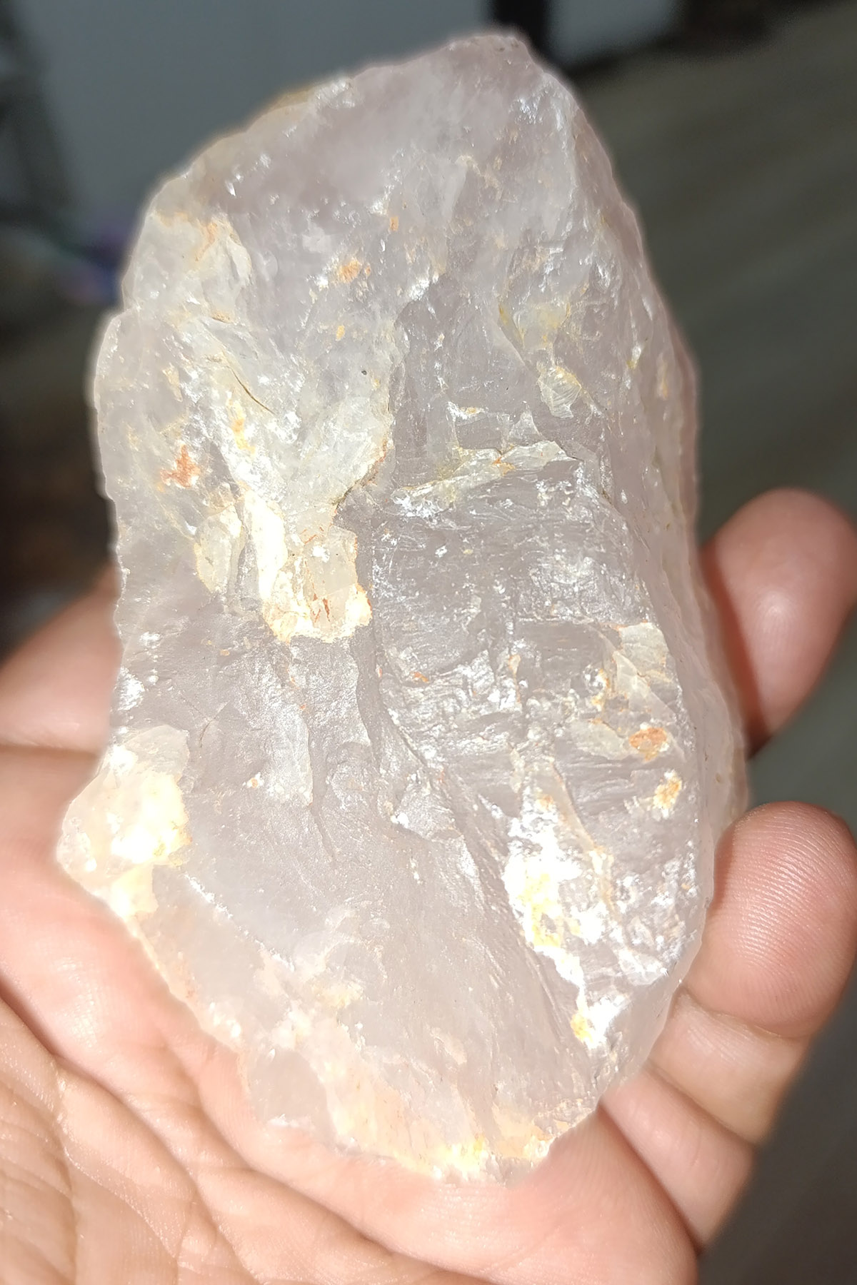 Pembe Kuvars Taşı Ham İşlenmemiş Doğaltaş Kütle 424 Gr