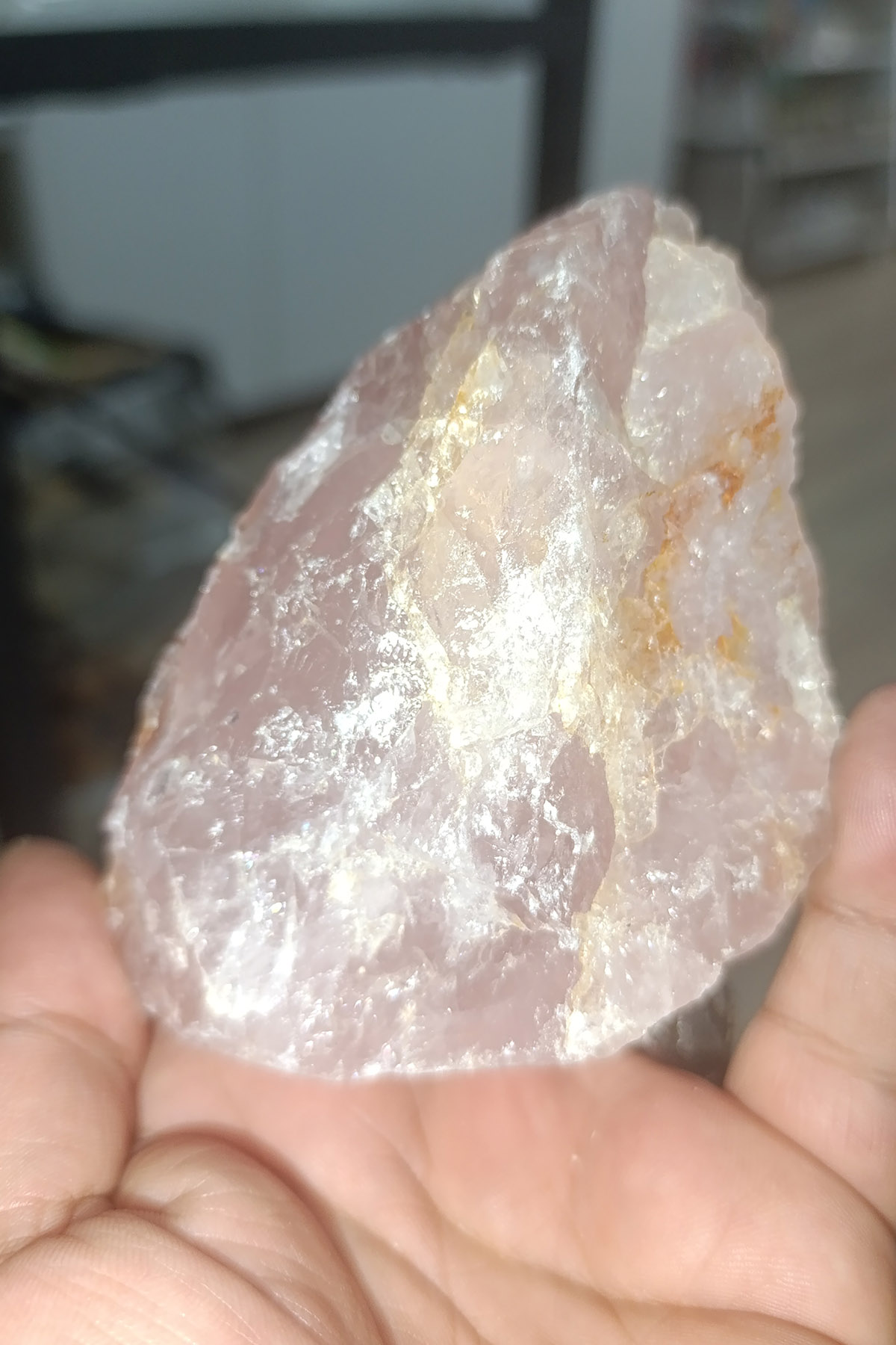 Pembe Kuvars Taşı Ham İşlenmemiş Doğaltaş Kütle 609 Gr